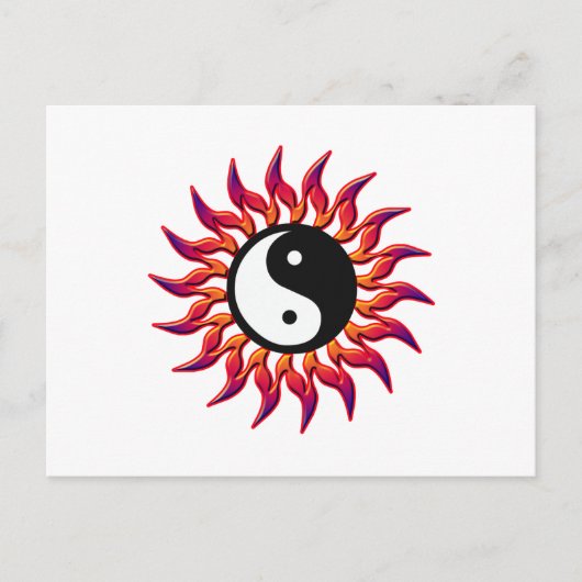 Flaming Yin Yang Sun Postkarte (Vorderseite)