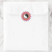 Flaming Yin Yang Sun Runder Aufkleber (Tasche)