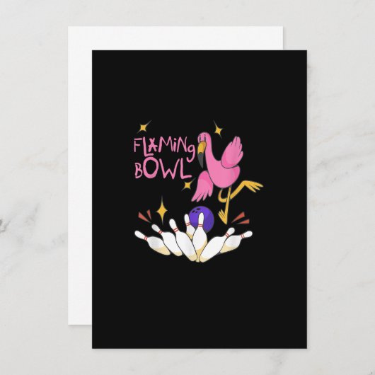 Flamingbowl Bowling Event Women Girls Flamingo Bow Einladung (Vorne/Hinten)