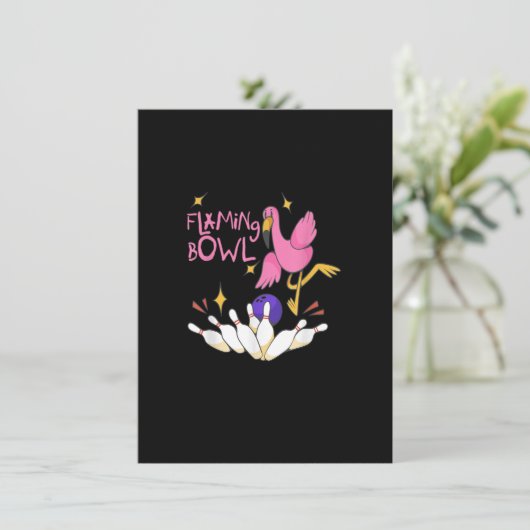 Flamingbowl Bowling Event Women Girls Flamingo Bow Einladung (Stehend Vorderseite)
