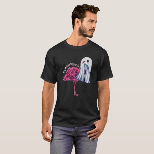 Flaminghost Pink Flamingo Ghost Halloween Costume T-Shirt (Vorne ganz)