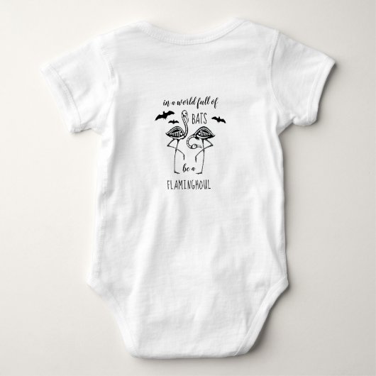 Flaminghoul Bats Skeleton Flamingo Halloween Baby Strampler (Rückseite)