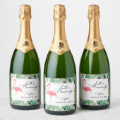 Flamingle Bachelorette Sparkling Wine Labels Schaumweinetikett (Flaschen)