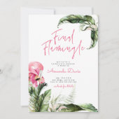 Flamingle Bachelorette Weekend Flamingo Einladung (Vorderseite)