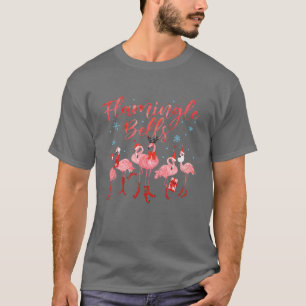 Flamingle Bells Flamingo Lovers Weihnachtsmannmütz T-Shirt