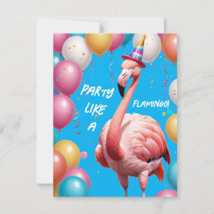 Flamingle & Feast – Lustige Flamingo-Geburtstagsüb Postkarte