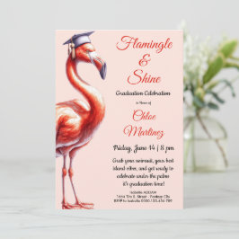 Flamingle & Feiern! Flamingo-Abschlussfeier Einladung