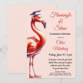 Flamingle & Feiern! Flamingo-Abschlussfeier Einladung (Vorne/Hinten)
