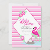 Flamingle Flamingo Baby Dusche Rosa Einladungen (Vorderseite)