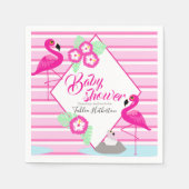 Flamingle Flamingo Baby Dusche rosa Grafik Serviette (Vorderseite)