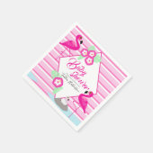 Flamingle Flamingo Baby Dusche rosa Grafik Serviette (Ecke)