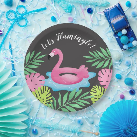 Flamingle Flamingo Tropical Paper Plate Pappteller (Party)
