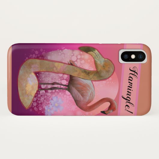 Flamingle Floral Flamingo Case-Mate iPhone Hülle (Rückseite (Horizontal))