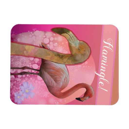 Flamingle Floral Flamingo Magnet (Horizontal)