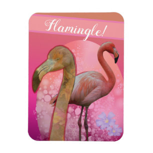 Flamingle Floral Flamingo Magnet