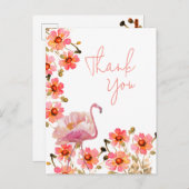 Flamingle Floral Vielen Dank Postkarte (Vorne/Hinten)