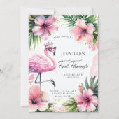 Flamingle Fun Pink Tropical Bachelorette Itinerary Einladung (Vorderseite)