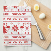 Flamingle ganz Way Christmas Sweater Red Geschirrtuch (Viertel Falte)