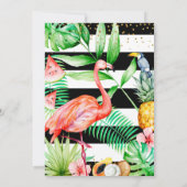 Flamingle Girl Birthday Party Pink Flamingo Einladung (Rückseite)