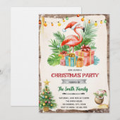 Flamingle Jingle Christmas in July Invitation Einladung (Vorne/Hinten)