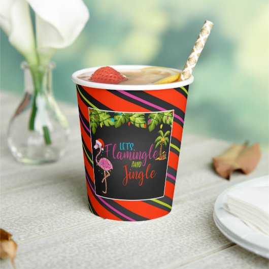 Flamingle & Jingle Christmas Party Paper Cups - BL Pappbecher (In Situ)