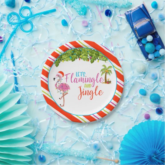 Flamingle & Jingle Christmas Party Paper Plate - W Pappteller (Party)