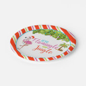 Flamingle & Jingle Christmas Party Paper Plate - W Pappteller (Schrägansicht)