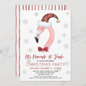 Flamingle & Jingle Santa Flamingo Christmas Party Einladung (Vorne/Hinten)