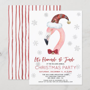 Flamingle & Jingle Santa Flamingo Christmas Party Einladung