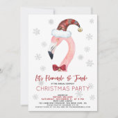 Flamingle & Jingle Santa Flamingo Christmas Party Einladung (Vorderseite)