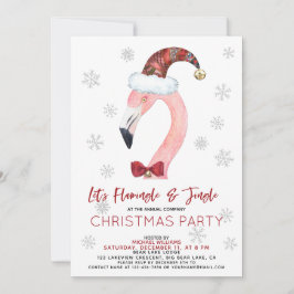 Flamingle & Jingle Santa Flamingo Christmas Party Einladung