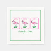 Flamingle & Mahj Rosa Flamingo Mahjong Serviette (Vorderseite)