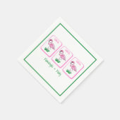 Flamingle & Mahj Rosa Flamingo Mahjong Serviette (Ecke)
