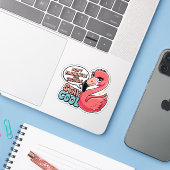 Flamingle nicht mit Ärger, bleib cool Puns Aufkleber (Laptop mit iPhone)