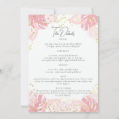 Flamingle Pink Tropical Fun Bachelorette Einladung (Rückseite)