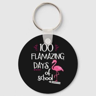 Flamingo 100 fantastische Tage der Schule 100. Tag Schlüsselanhänger
