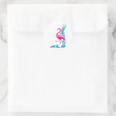 Flamingo 1 runder aufkleber (Tasche)