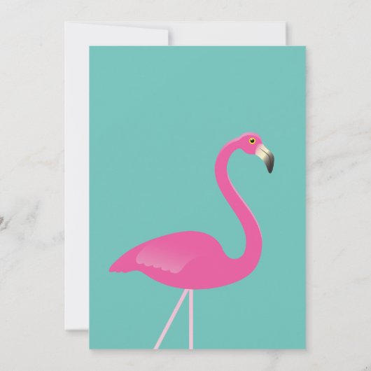 Flamingo 21. Geburtstag Party Einladung - Türkis (Rückseite)