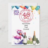 Flamingo 40. Geburtstag lustiges Sprichwort für Pa