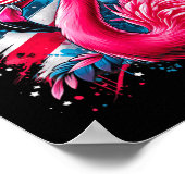 Flamingo 4. Juli American Flag Patriotic Poster (Ecke)
