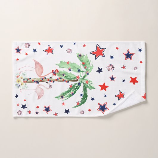 Flamingo 4. Juli Handtuch (Handtuch)