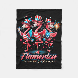 Flamingo 4. Juli Patriotisch USA Unabhängigkeit Fl Fleecedecke