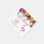 Flamingo 50. Geburtstag Serviette (Ecke)
