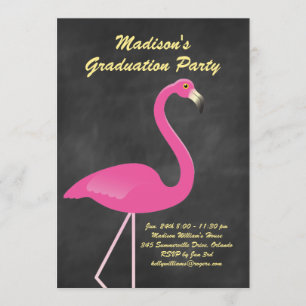 Flamingo-Abschluss-Party - Tafel Einladung