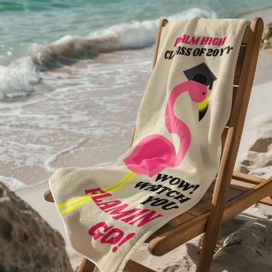 Flamingo Abschluss Personalisiert Beach Handtuch