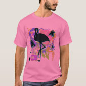Flamingo-abstrakte Silhouette T-Shirt (Vorderseite)