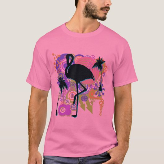 Flamingo-abstrakte Silhouette T-Shirt (Vorderseite)