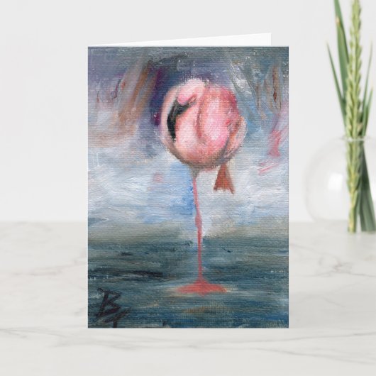 Flamingo ACEO Card Karte (Vorderseite)