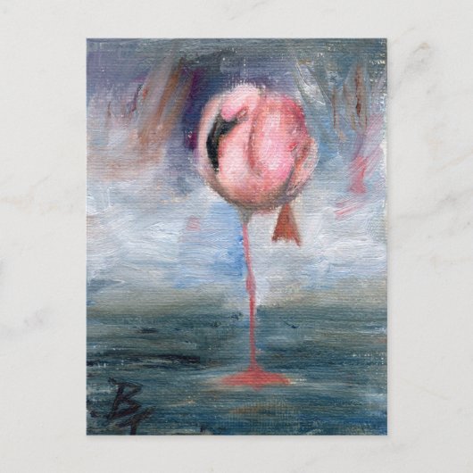 Flamingo ACEO Postcard Postkarte (Vorderseite)