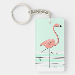 Flamingo Acryl Schlüsselanhänger grün